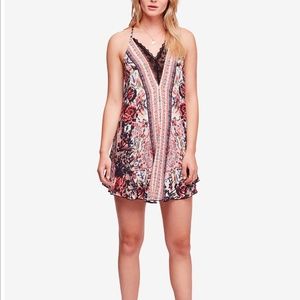 Love Bird Printed Lace-Trim Dress